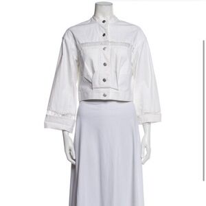 STAUD White linen/denim cotton jacket